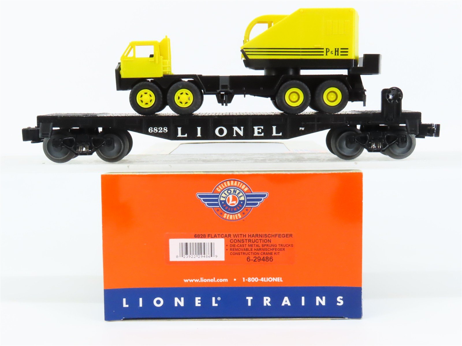 O Gauge 3-Rail Lionel Celebration 6-29486 Flat Car #6828 w/ P&H Truck Crane