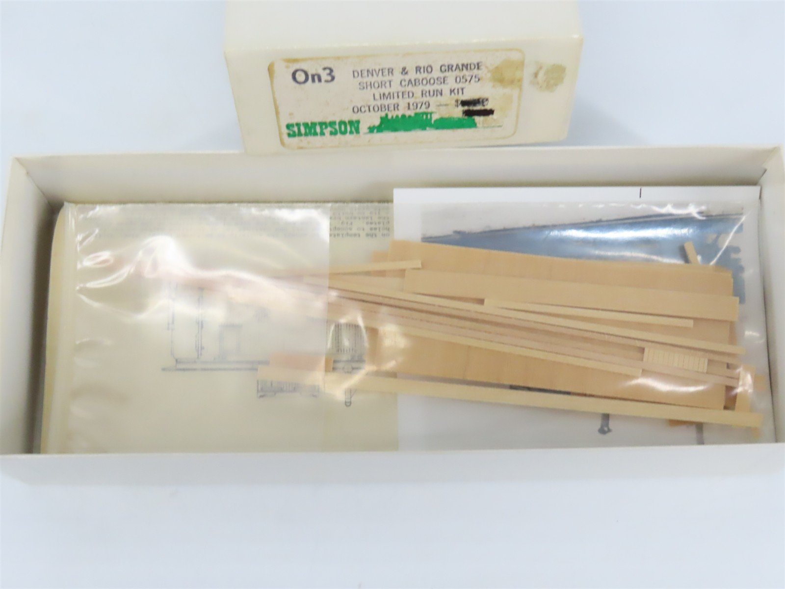 On3 Scale Simpson Limited Run Kit D&RGW Rio Grande Short Caboose 0575