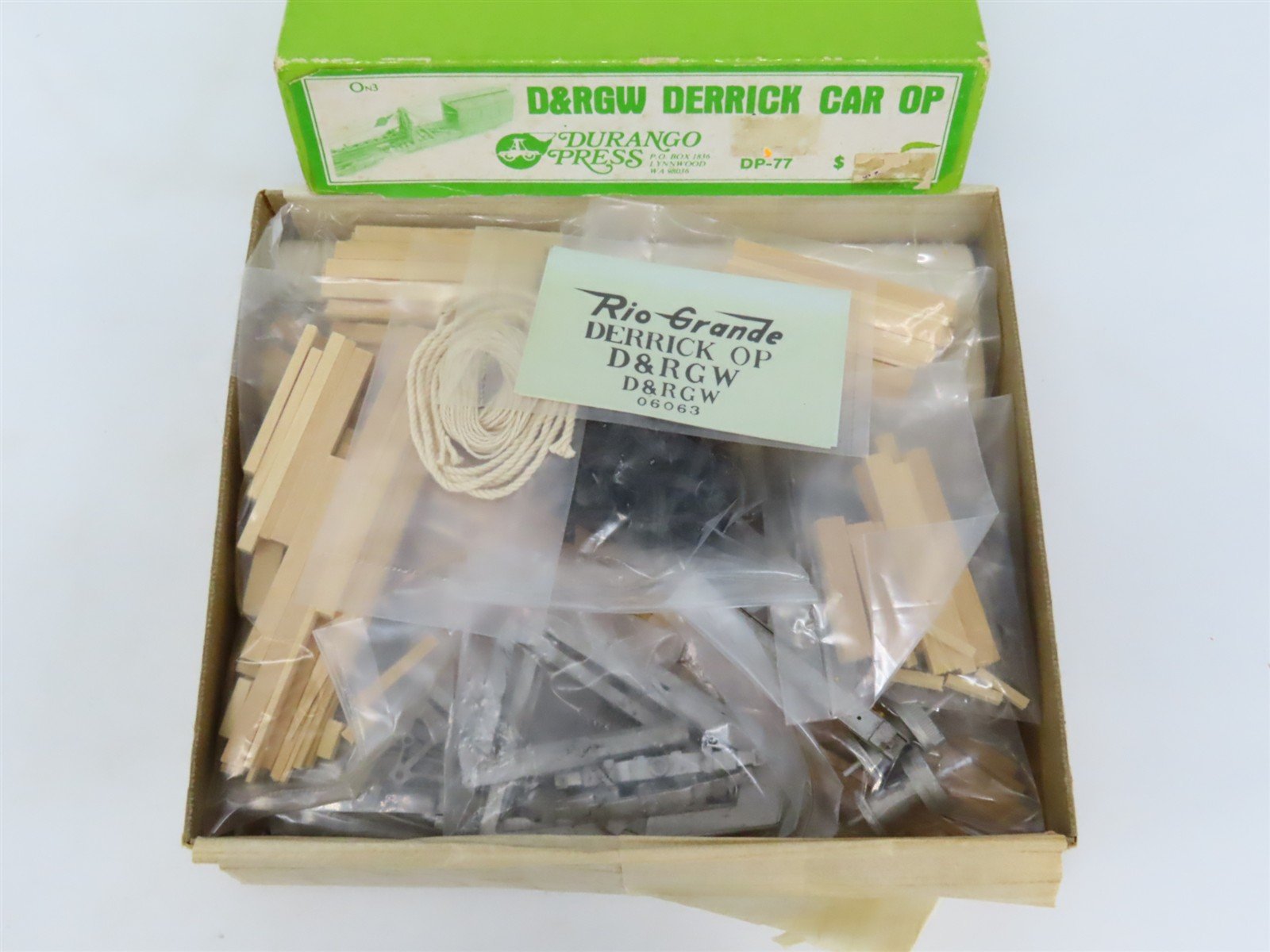 On3 Scale Durango Press Kit DP-77 D&RGW Rio Grande Derrick Car OP