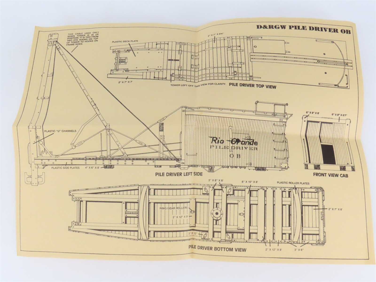 On3 Scale Durango Press Kit DP-90 D&RGW Rio Grande Pile Driver OB