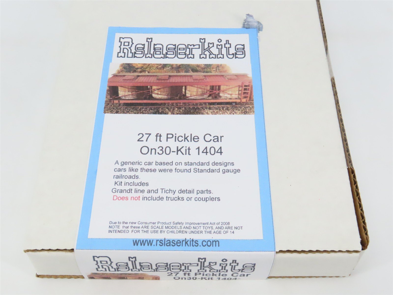 On30 Scale Rslaserkits Kit 1404 Undecorated 27' Pickle Car - SEALED