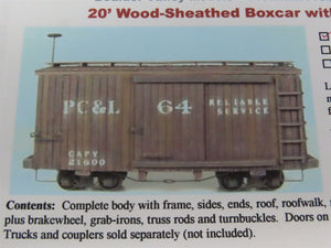 On30 Scale Boulder Valley Models Resin Kit 611 20' Wood-Sheathed Box Car