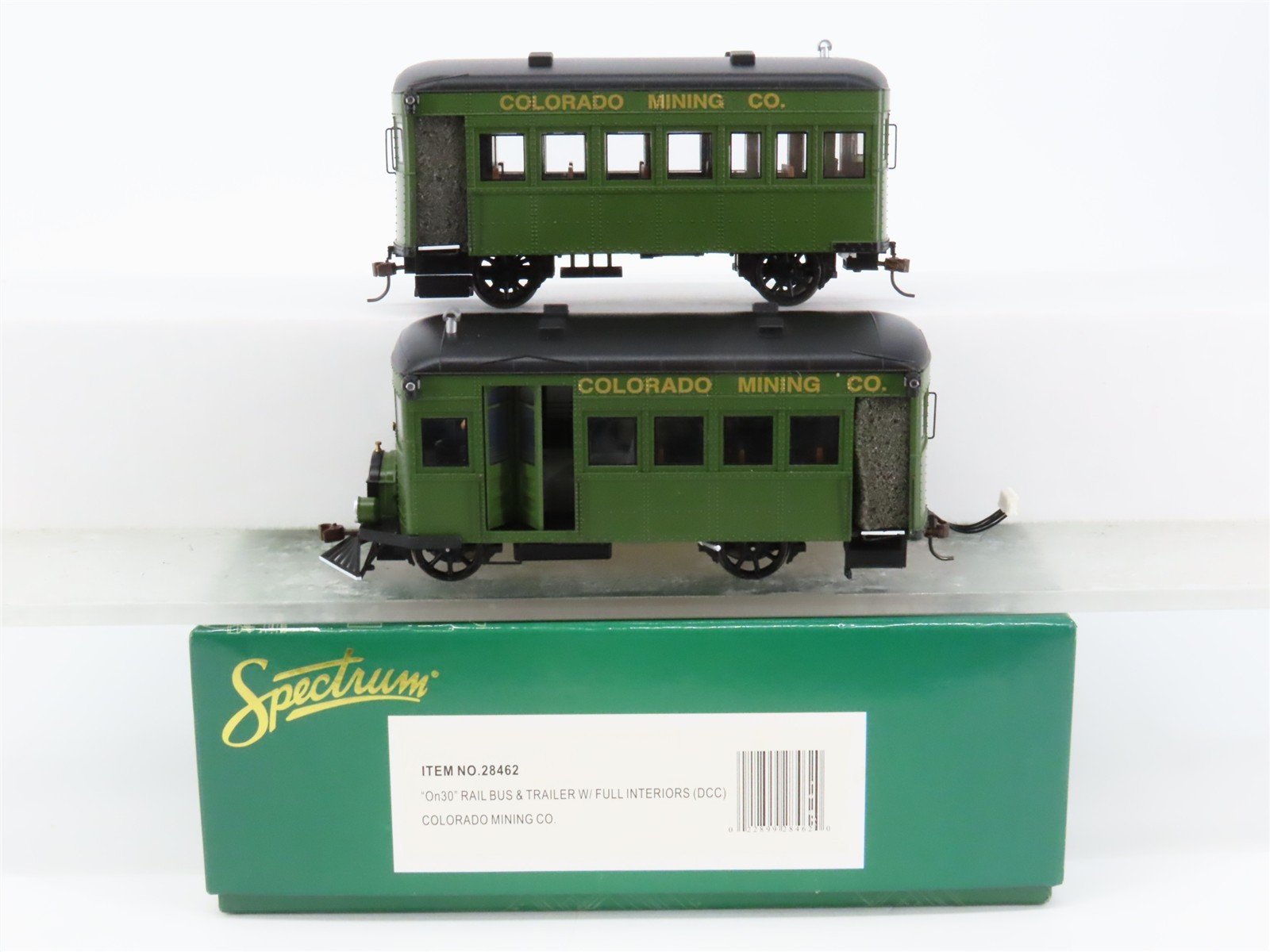 On30 Bachmann Spectrum 28462 Colorado Mining Diesel Rail Bus & Trailer w/ DCC