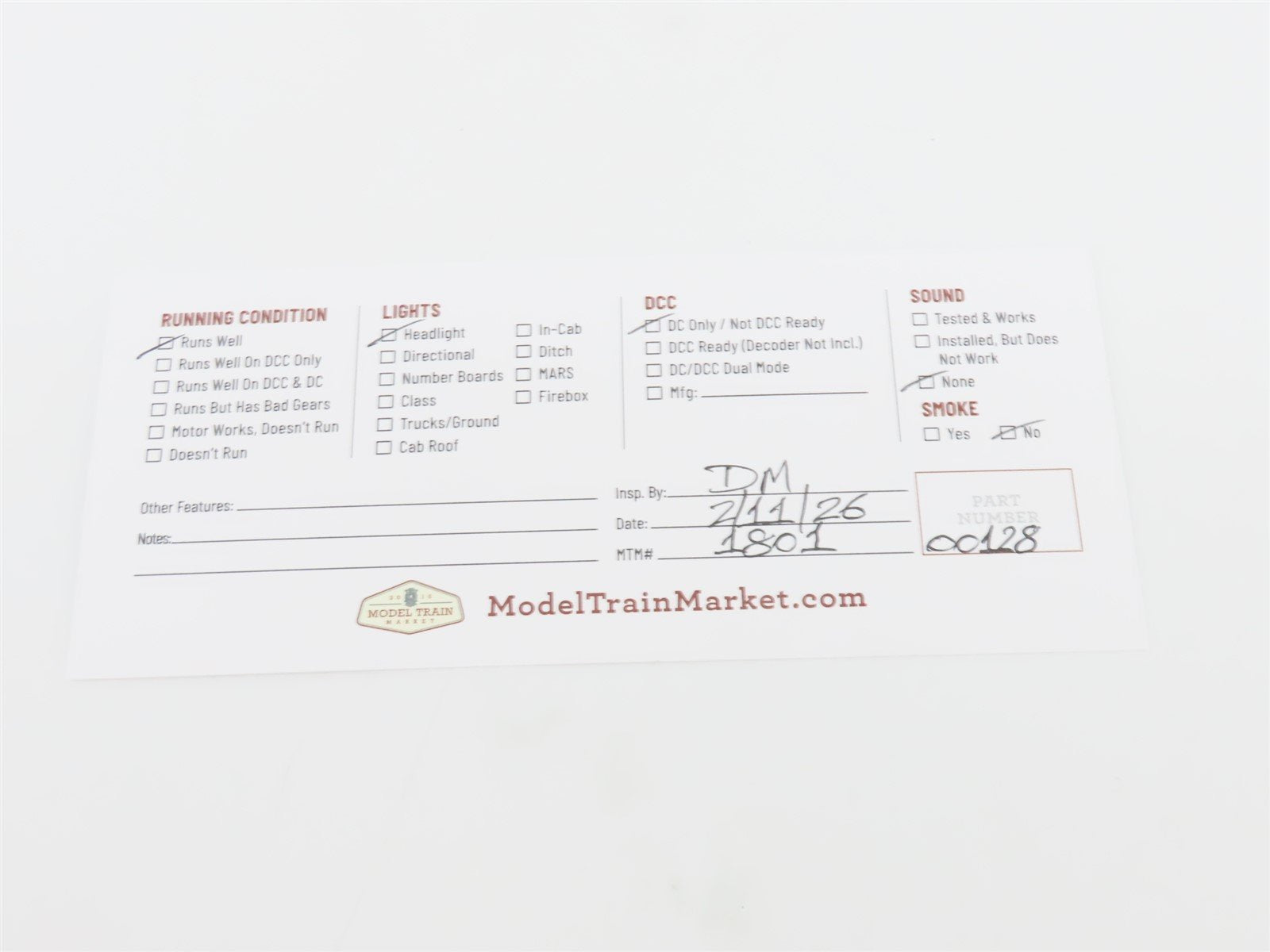 On30 Scale Bachmann OR&WRY Ohio River & Western 2-6-0 Steam Locomotive #136