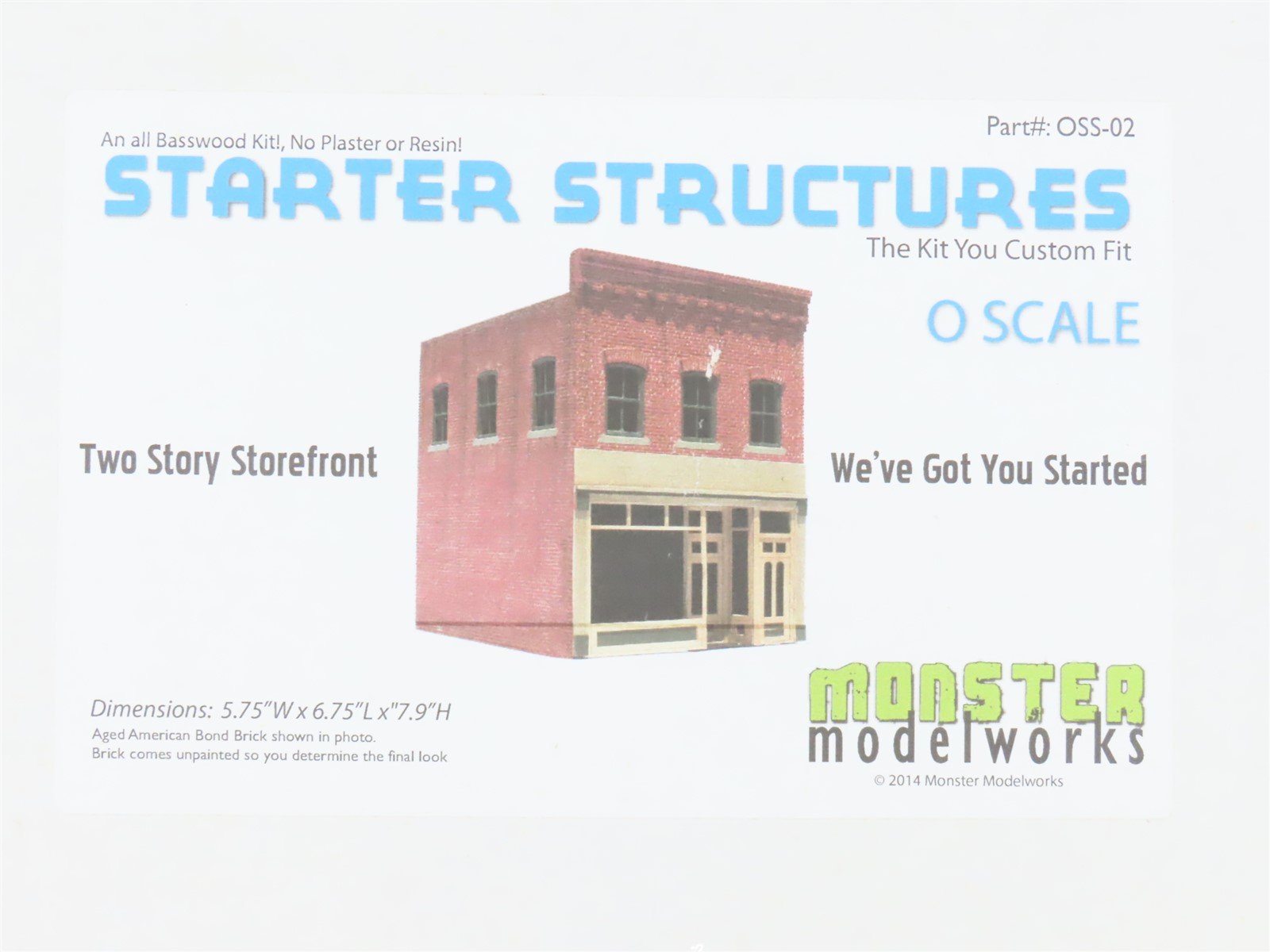 O Scale Monster Modelworks Starter Structures Kit OSS-02 Two Story Storefront