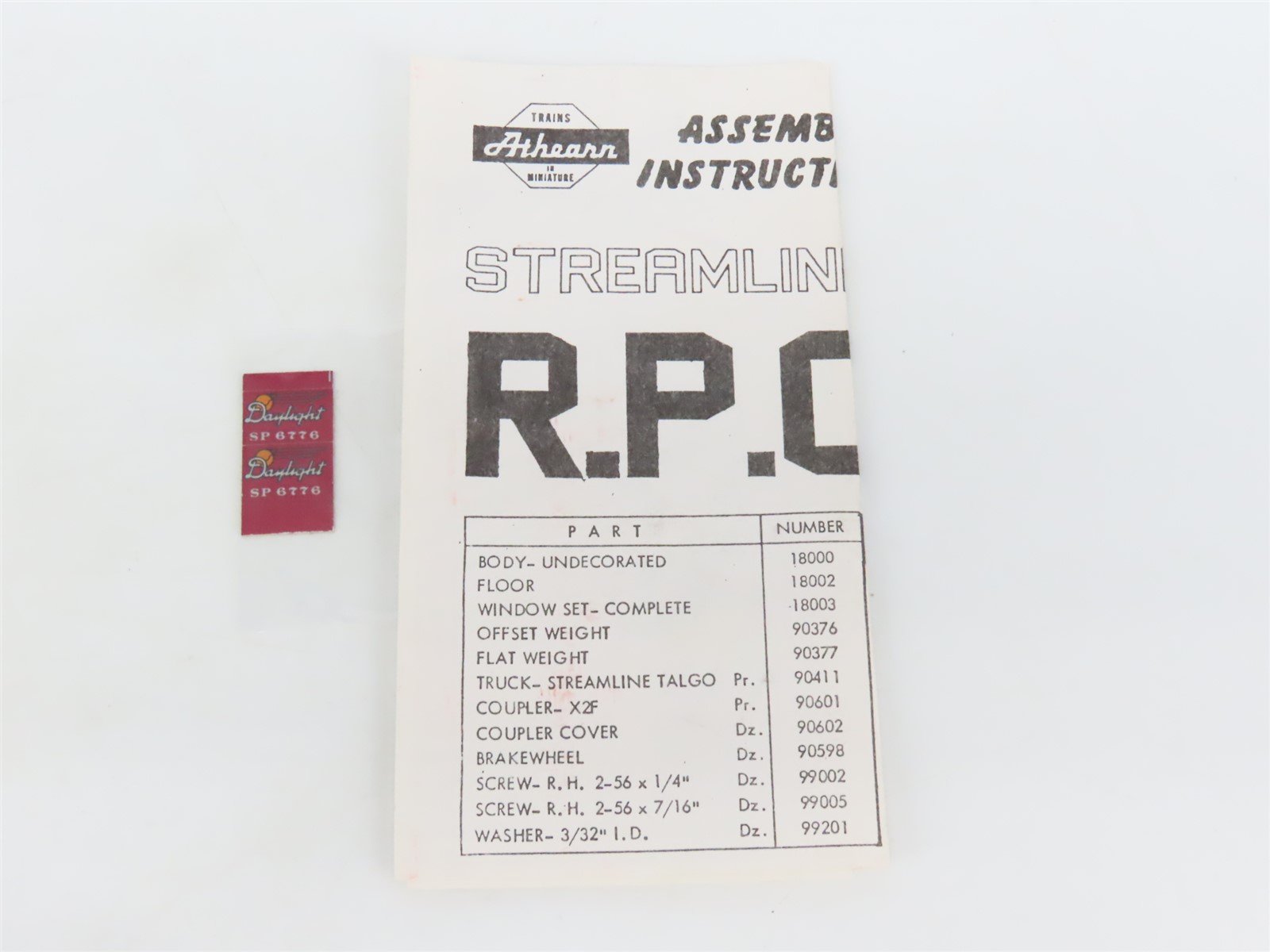 HO Scale Athearn 1808 SP Southern Pacific 