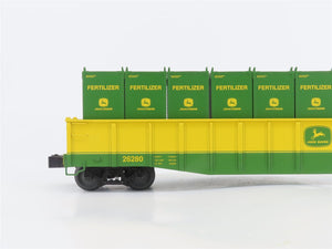 O 3-Rail Lionel 2426280 LP86322 John Deere 50' Gondola #26280 w/ Containers