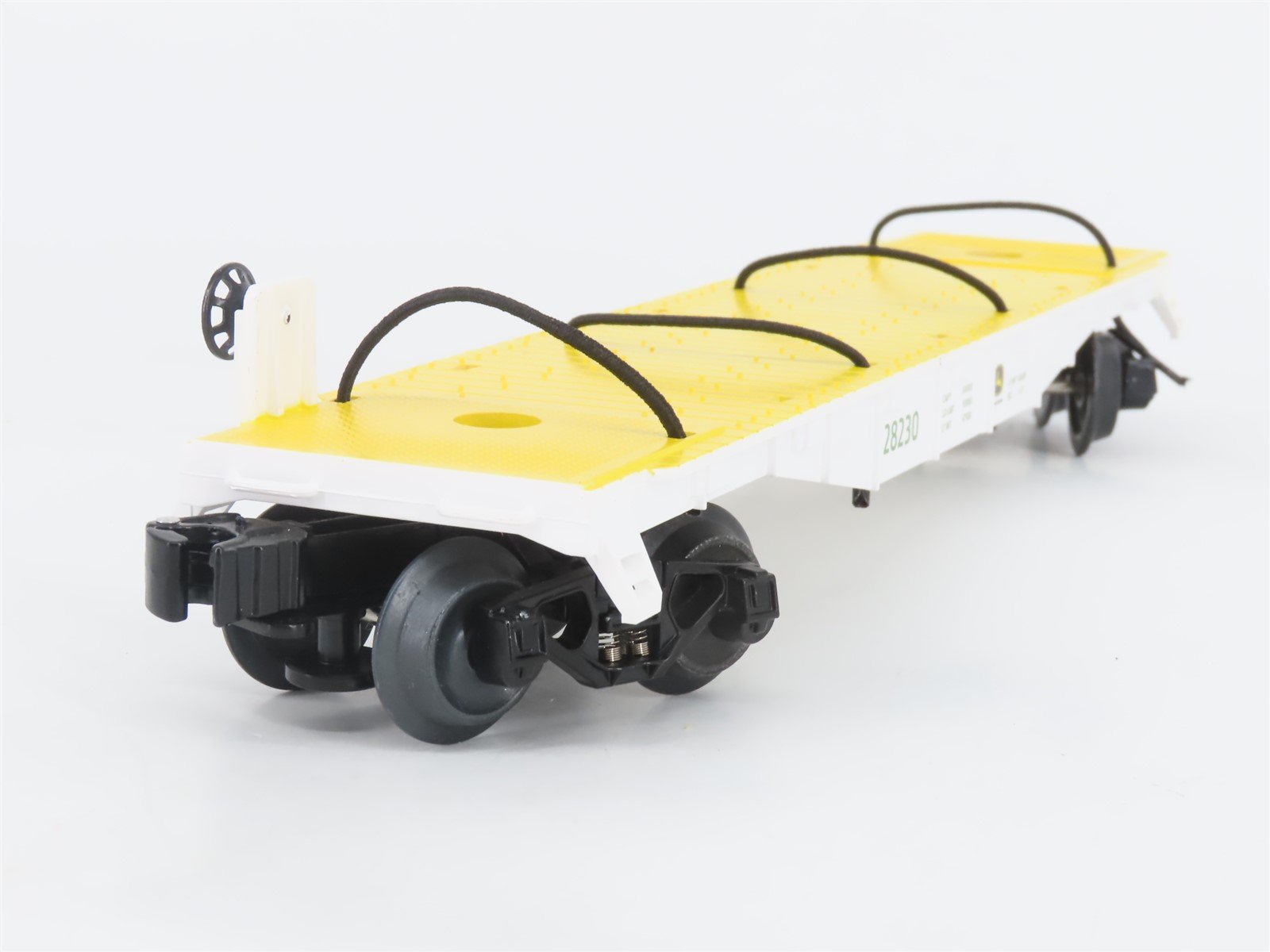 O 3-Rail Lionel 2328150 LP84900 John Deere 40' Flat Car #28230 w/4 Ertl Tractors