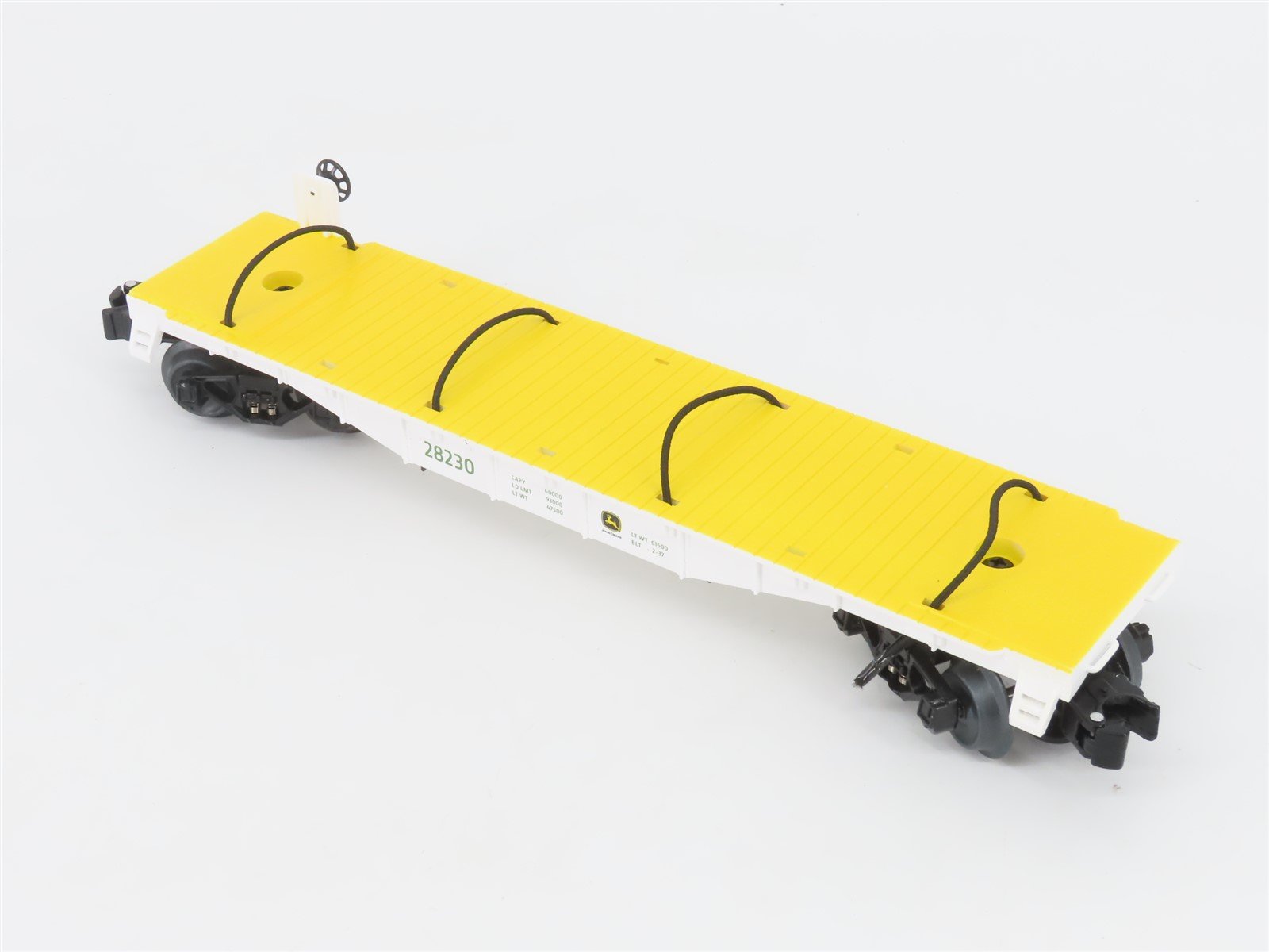 O 3-Rail Lionel 2328150 LP84900 John Deere 40' Flat Car #28230 w/4 Ertl Tractors