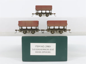 On30 Bachmann Spectrum 29801 Unlettered Wood Side-Dump Cars 3-Pack - Weathered
