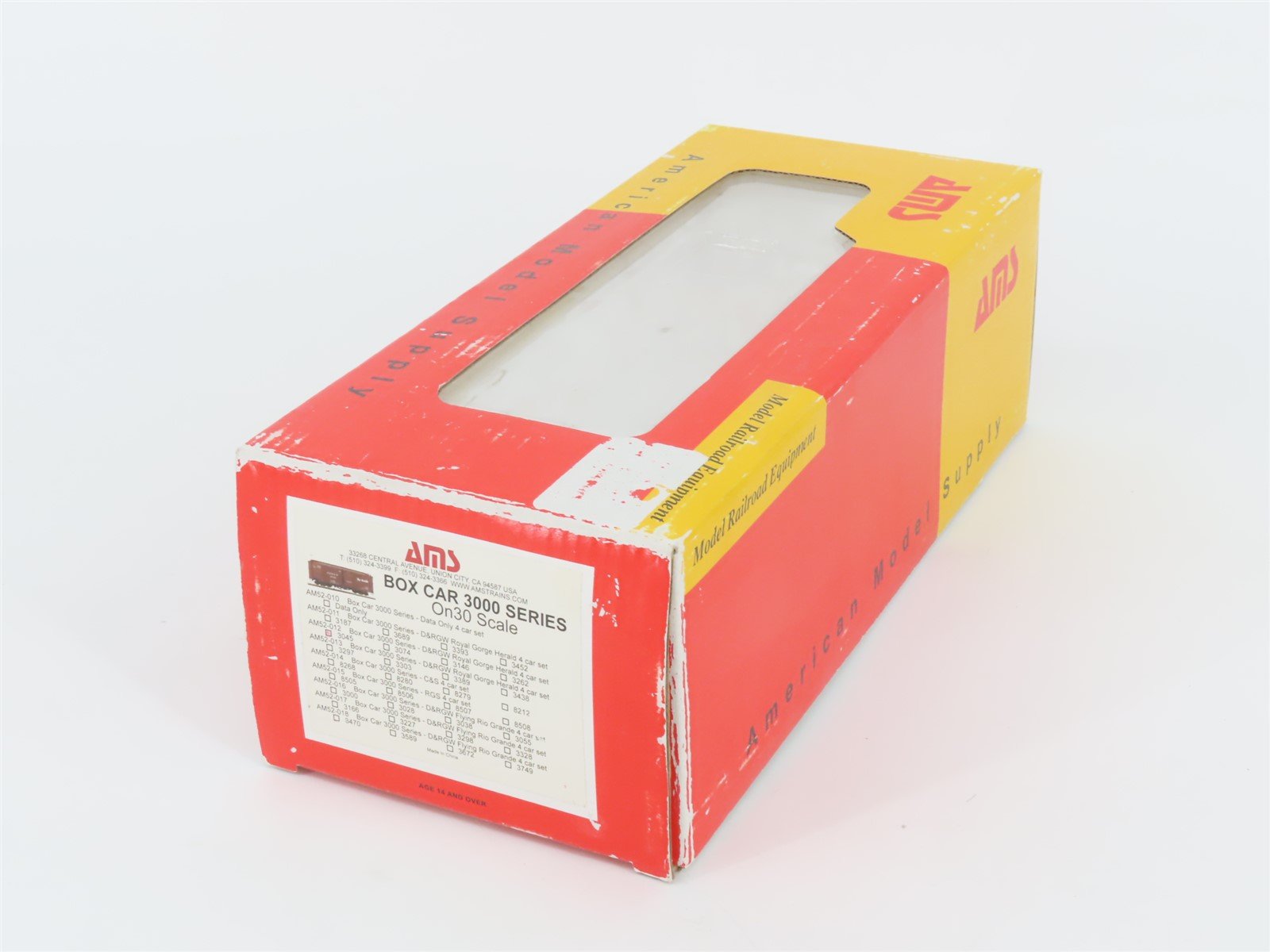 On30 American Model Supply AMS AM52-012 D&RGW Rio Grande 30' Wood Box Car #3045