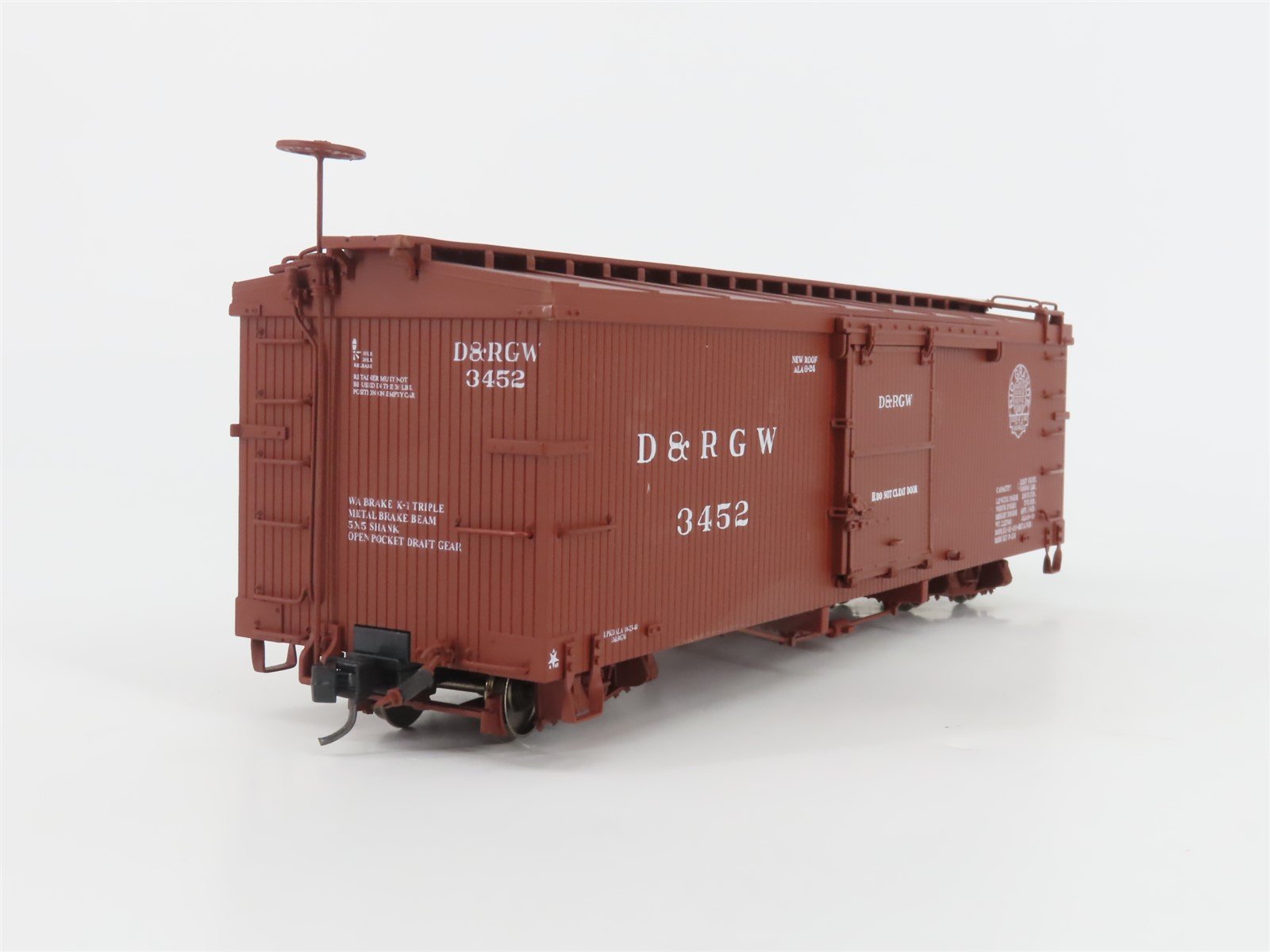 On30 American Model Supply AMS AM52-011 D&RGW Rio Grande 30' Wood Box Car #3452