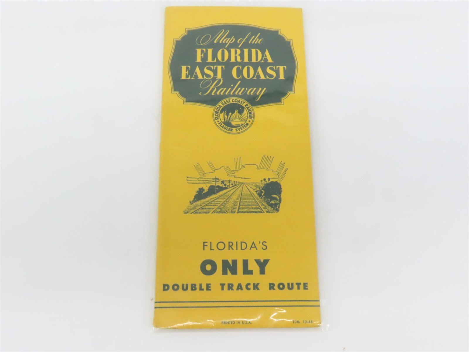 Vintage FEC Florida East Coast Railway Flagler System Fold-Out Map 1948