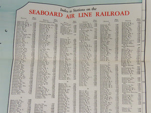 Vintage SAL Seaboard Air Line Railroad Freight Traffic Dept. Fold-Out Map 1959
