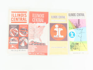 LOT of 4 Vintage IC Illinois Central Railroad Public Timetables 1960s/70s