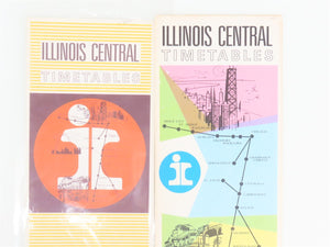 LOT of 4 Vintage IC Illinois Central Railroad Public Timetables 1960s/70s
