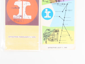 LOT of 4 Vintage IC Illinois Central Railroad Public Timetables 1960s/70s
