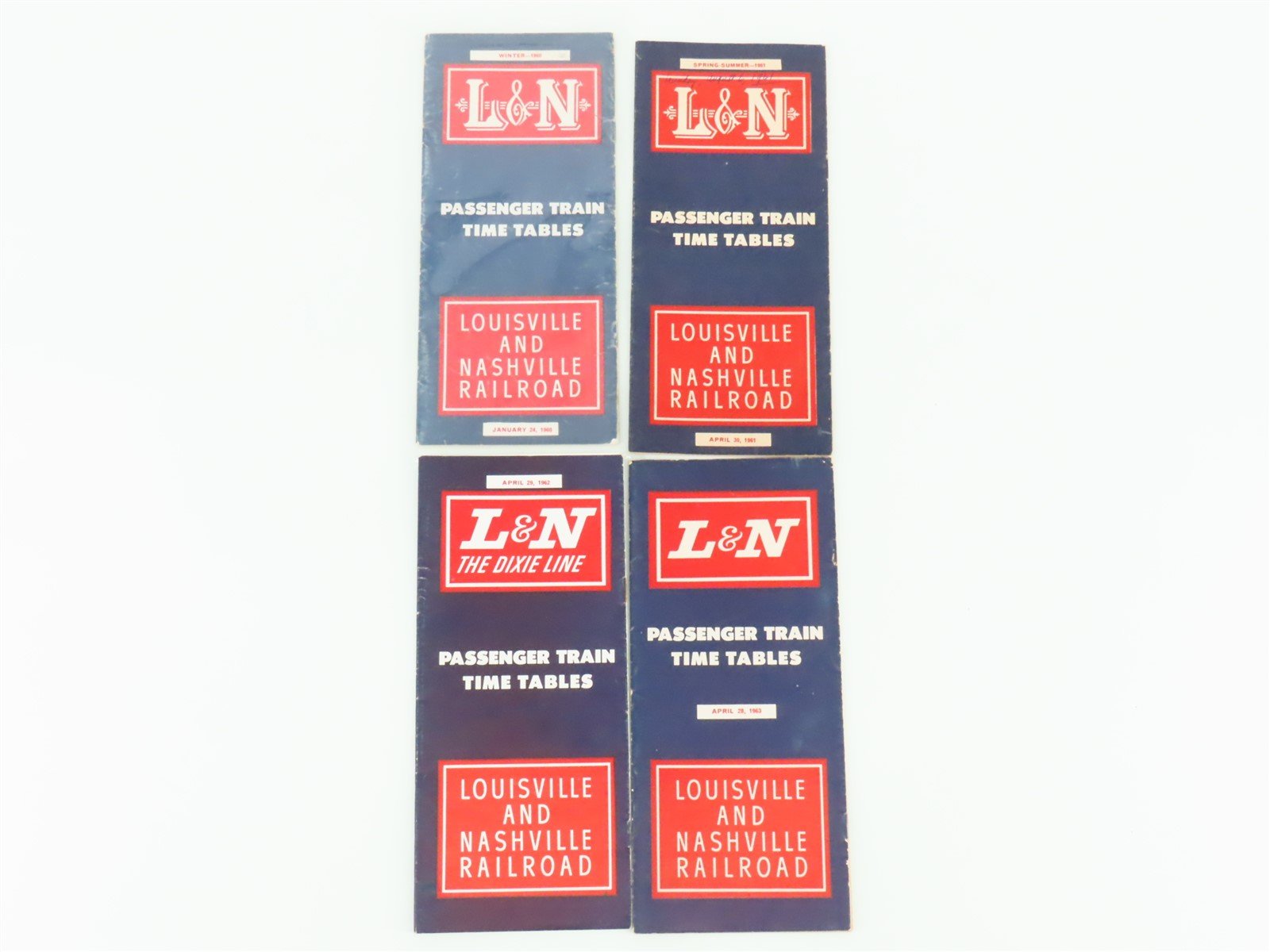 LOT of 10 L&N Louisville & Nashville Railroad Public Timetables 1960-1970