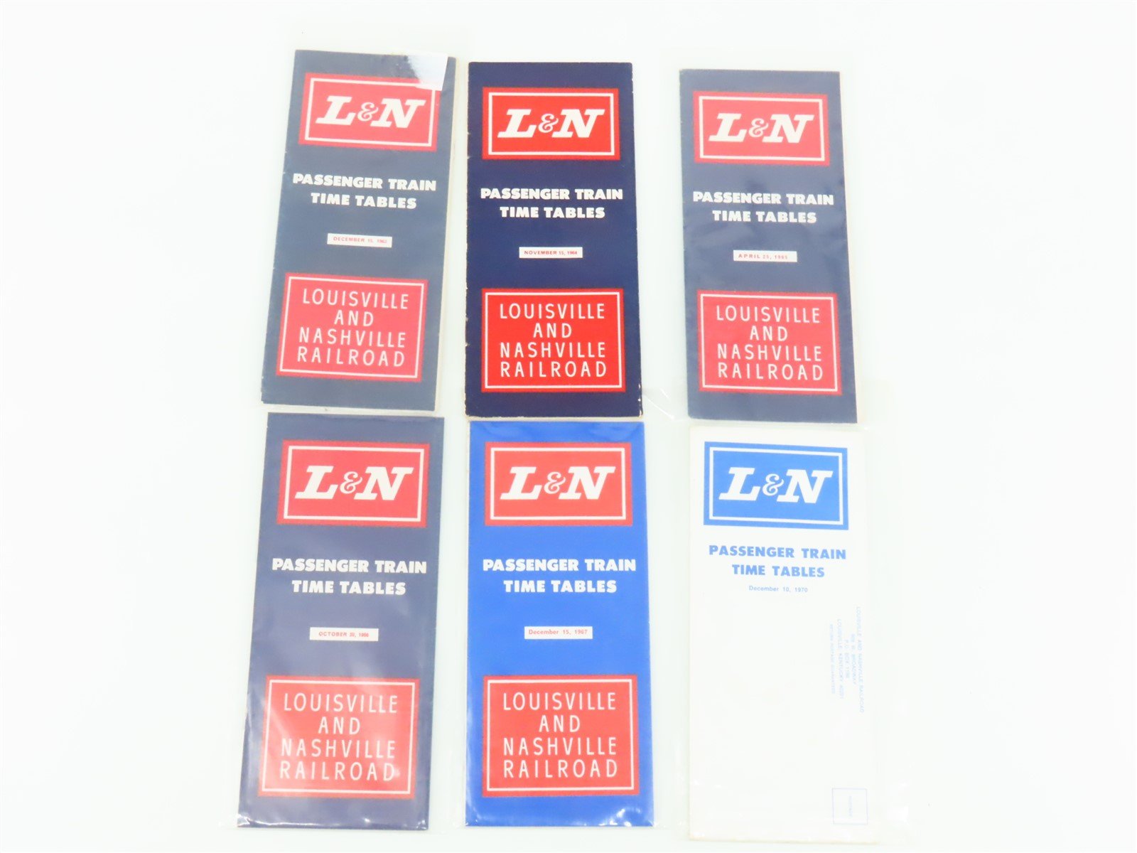 LOT of 10 L&N Louisville & Nashville Railroad Public Timetables 1960-1970