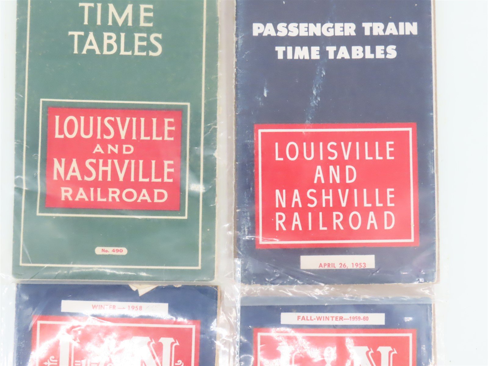 LOT of 5 L&N Railroad 100th Anniversary Brochure & Public Timetables 40's/50s