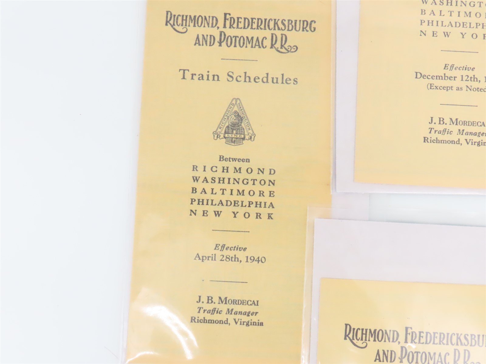 LOT of 21 Vintage RF&P Richmond Fredericksburg & Potomac Public Timetables 1940s