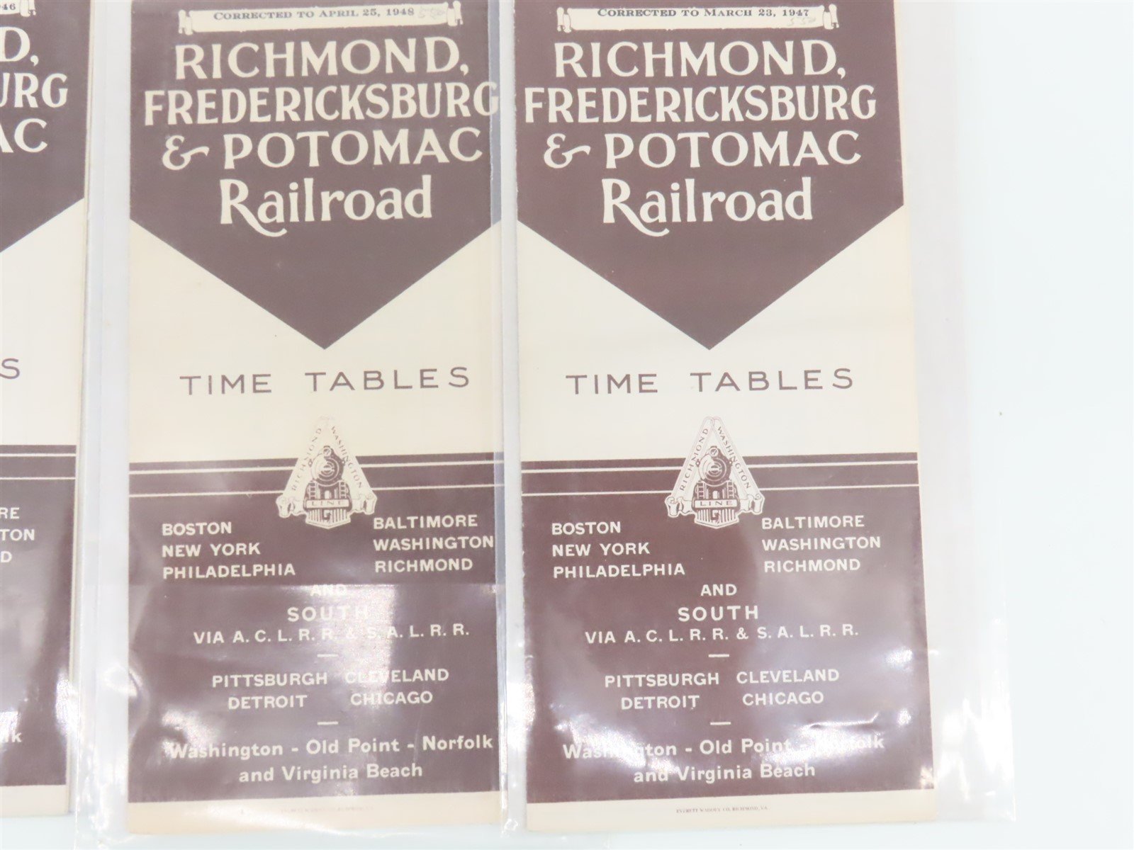 LOT of 21 Vintage RF&P Richmond Fredericksburg & Potomac Public Timetables 1940s