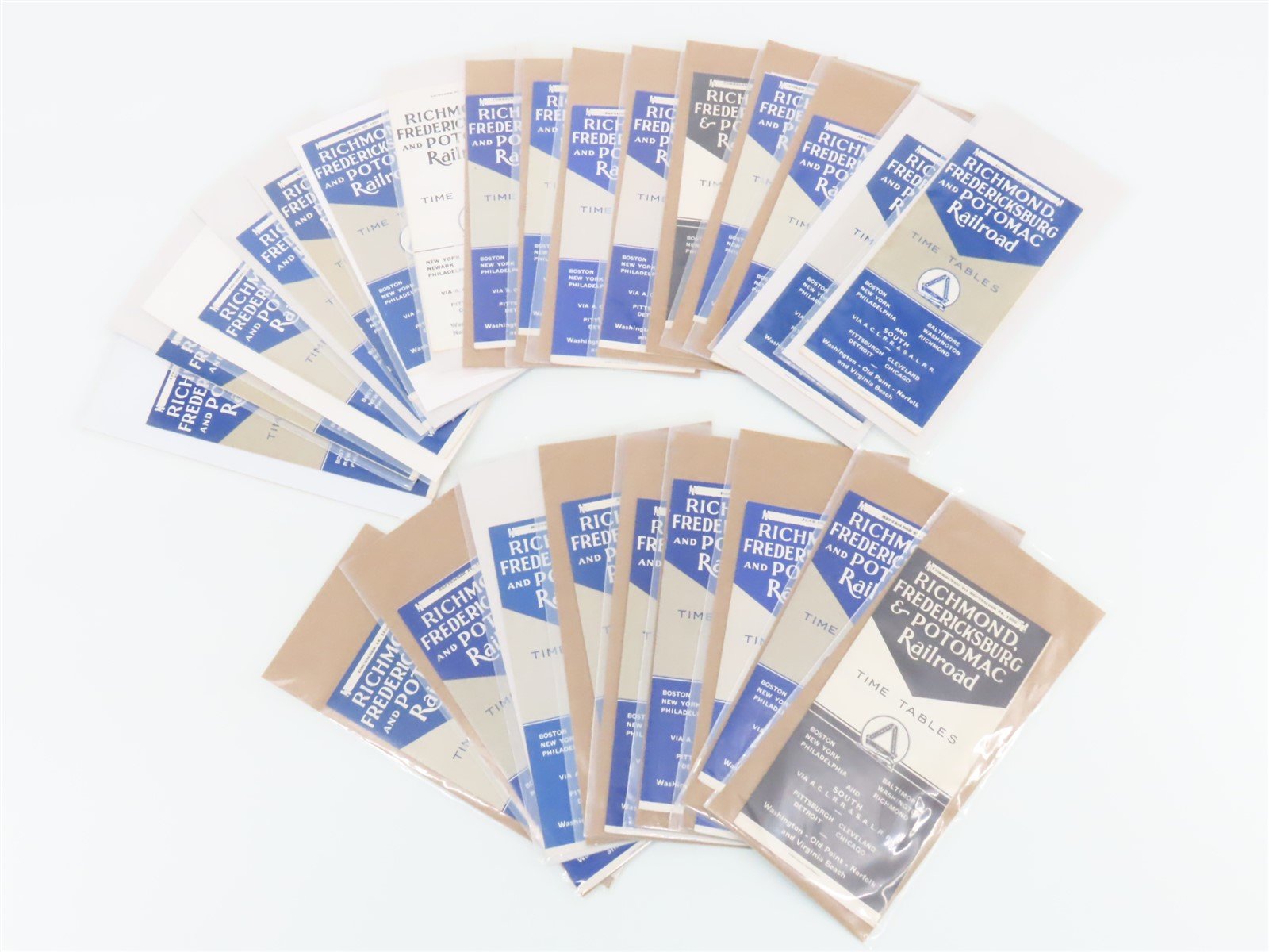 LOT of 25 Vintage RF&P Richmond Fredericksburg & Potomac Public Timetables 1950s