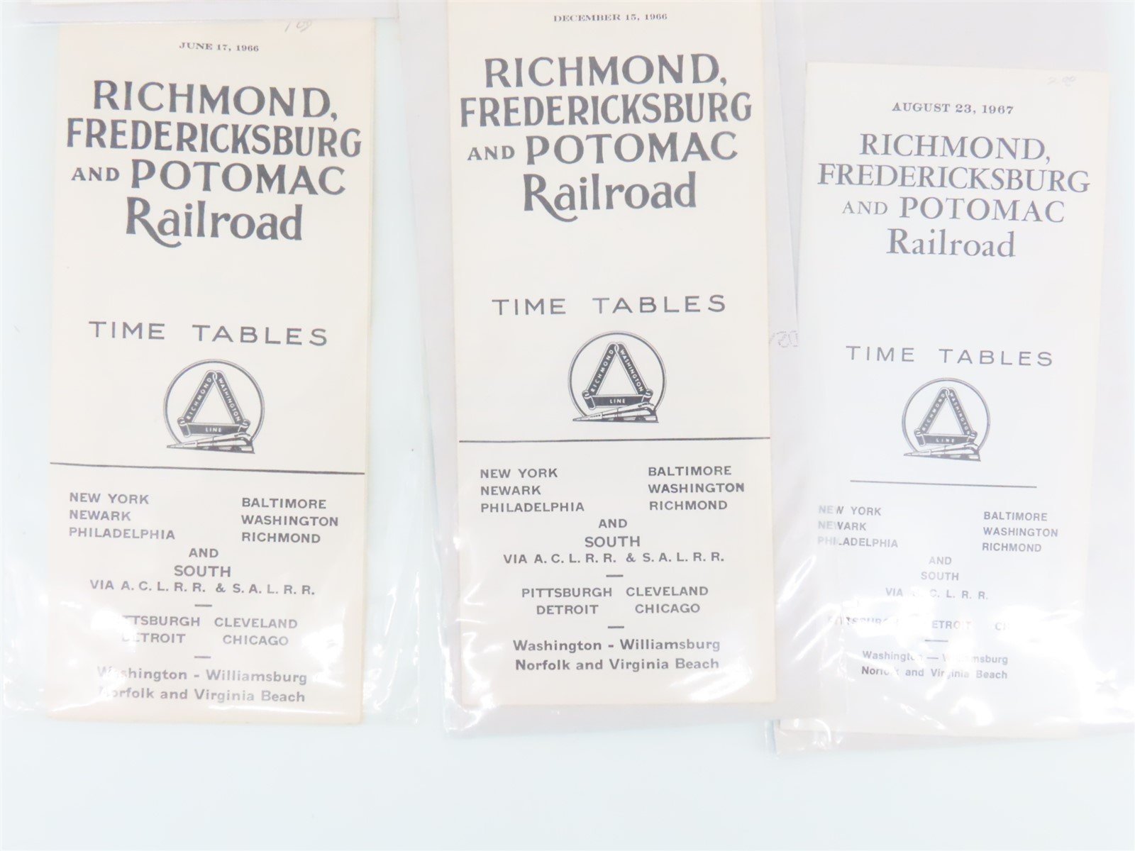 LOT of 13 RF&P Richmond Fredericksburg & Potomac Public Timetables 1960s/1970s