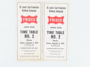 LOT of 8 Vintage SLSF Frisco Railway Employee Timetables 1971, 1973, & 1975