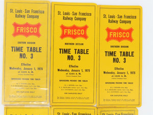 LOT of 8 Vintage SLSF Frisco Railway Employee Timetables 1971, 1973, & 1975