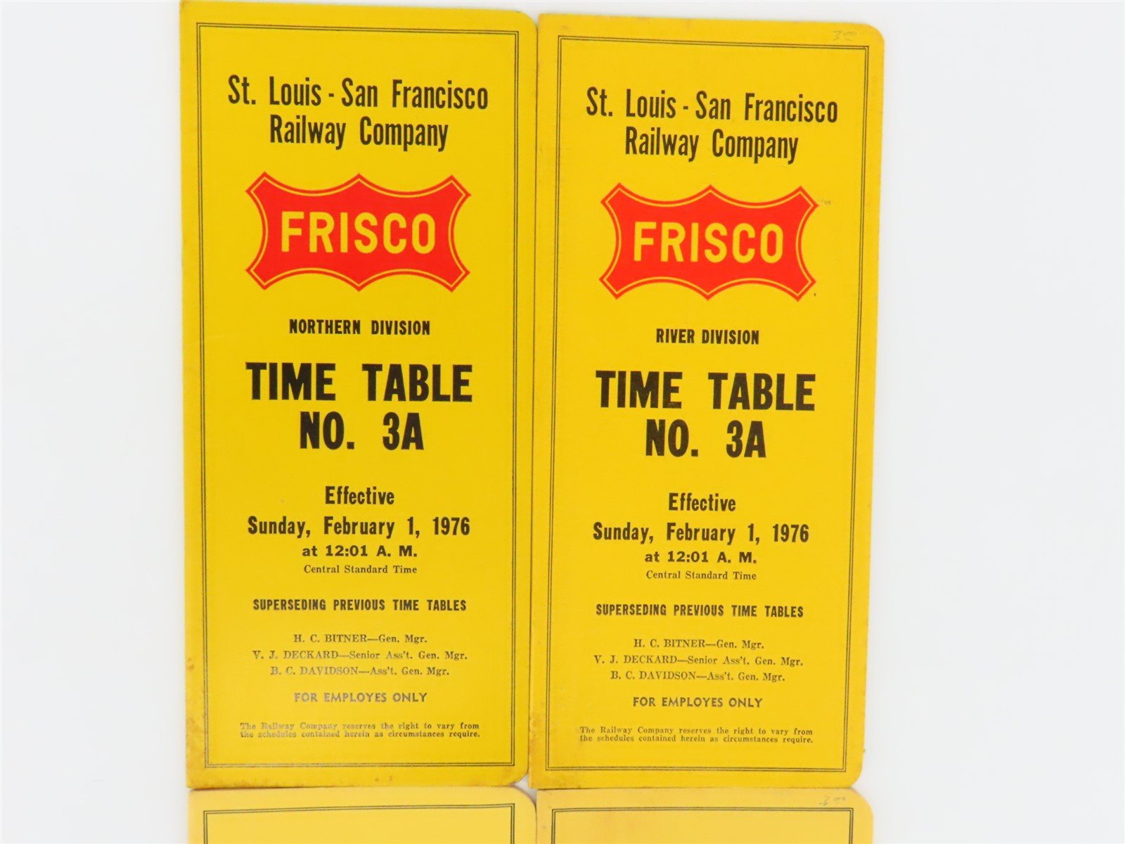 LOT of 8 Vintage SLSF Frisco Railway Employee Timetables 1976 & 1979
