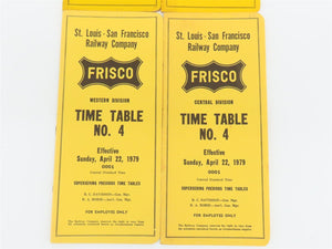 LOT of 8 Vintage SLSF Frisco Railway Employee Timetables 1976 & 1979