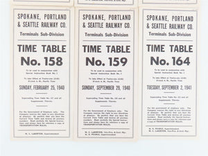 LOT of 10 Vintage SP&S Spokane Portland & Seattle Employee Timetables 1939-1941
