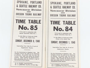 LOT of 10 Vintage SP&S Spokane Portland & Seattle Employee Timetables 1939-1941