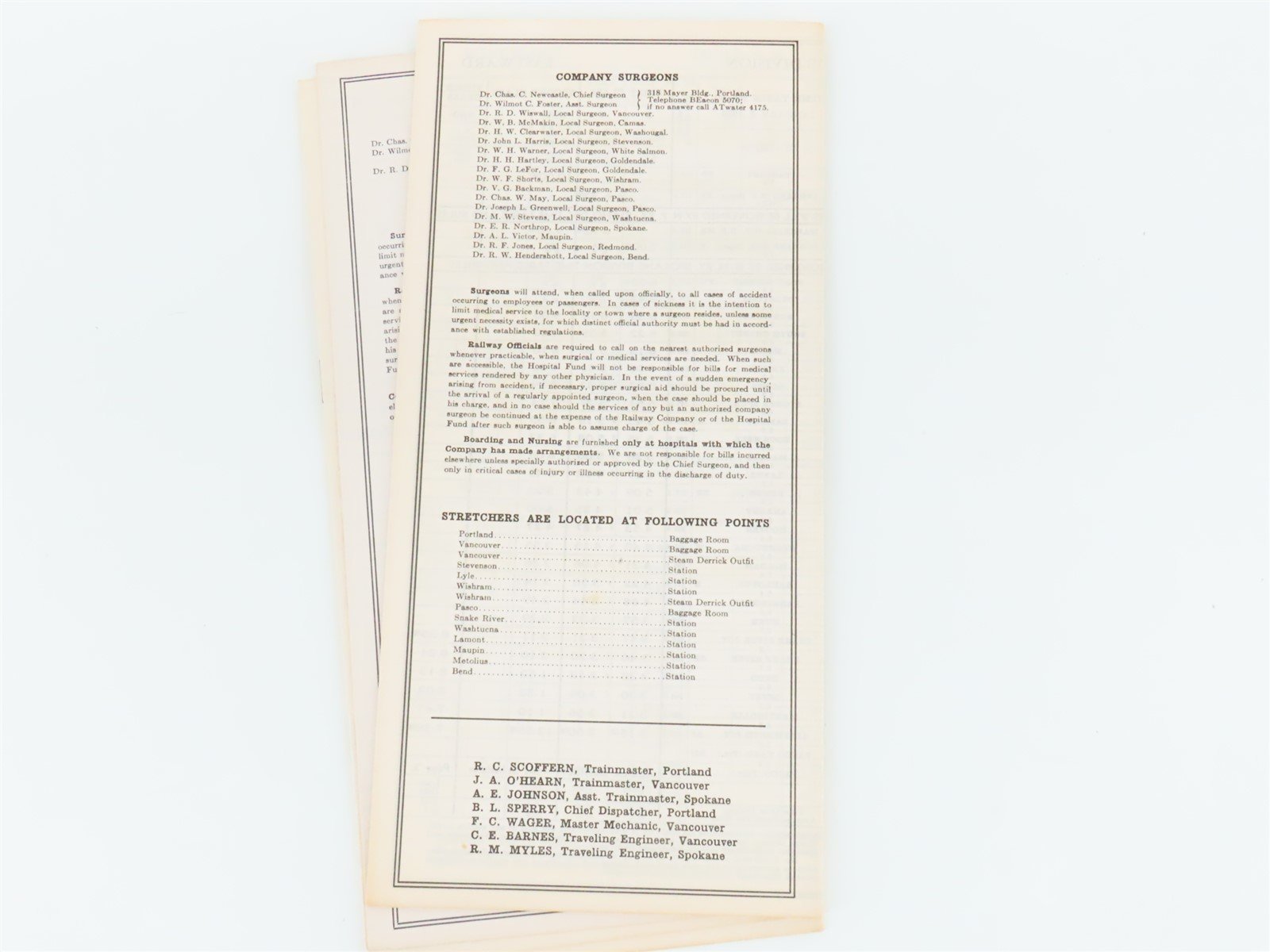 LOT of 10 Vintage SP&S Spokane Portland & Seattle Employee Timetables 1939-1941