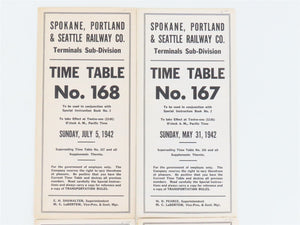 LOT of 7 Vintage SP&S Spokane Portland & Seattle Employee Timetables 1940s