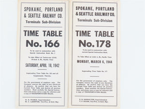LOT of 7 Vintage SP&S Spokane Portland & Seattle Employee Timetables 1940s