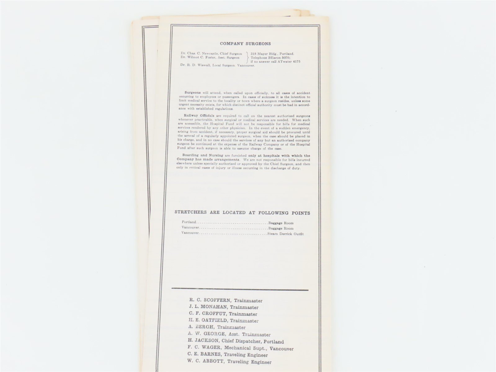 LOT of 7 Vintage SP&S Spokane Portland & Seattle Employee Timetables 1940s