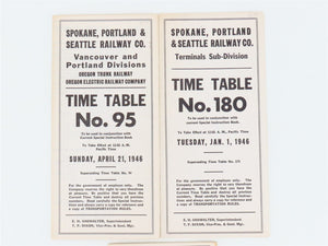 LOT of 7 Vintage SP&S Spokane Portland & Seattle Employee Timetables 1940s