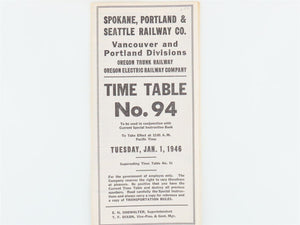 LOT of 7 Vintage SP&S Spokane Portland & Seattle Employee Timetables 1940s