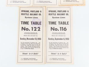 LOT of 9 Vintage SP&S Spokane Portland & Seattle Employee Timetables 1950s-60s
