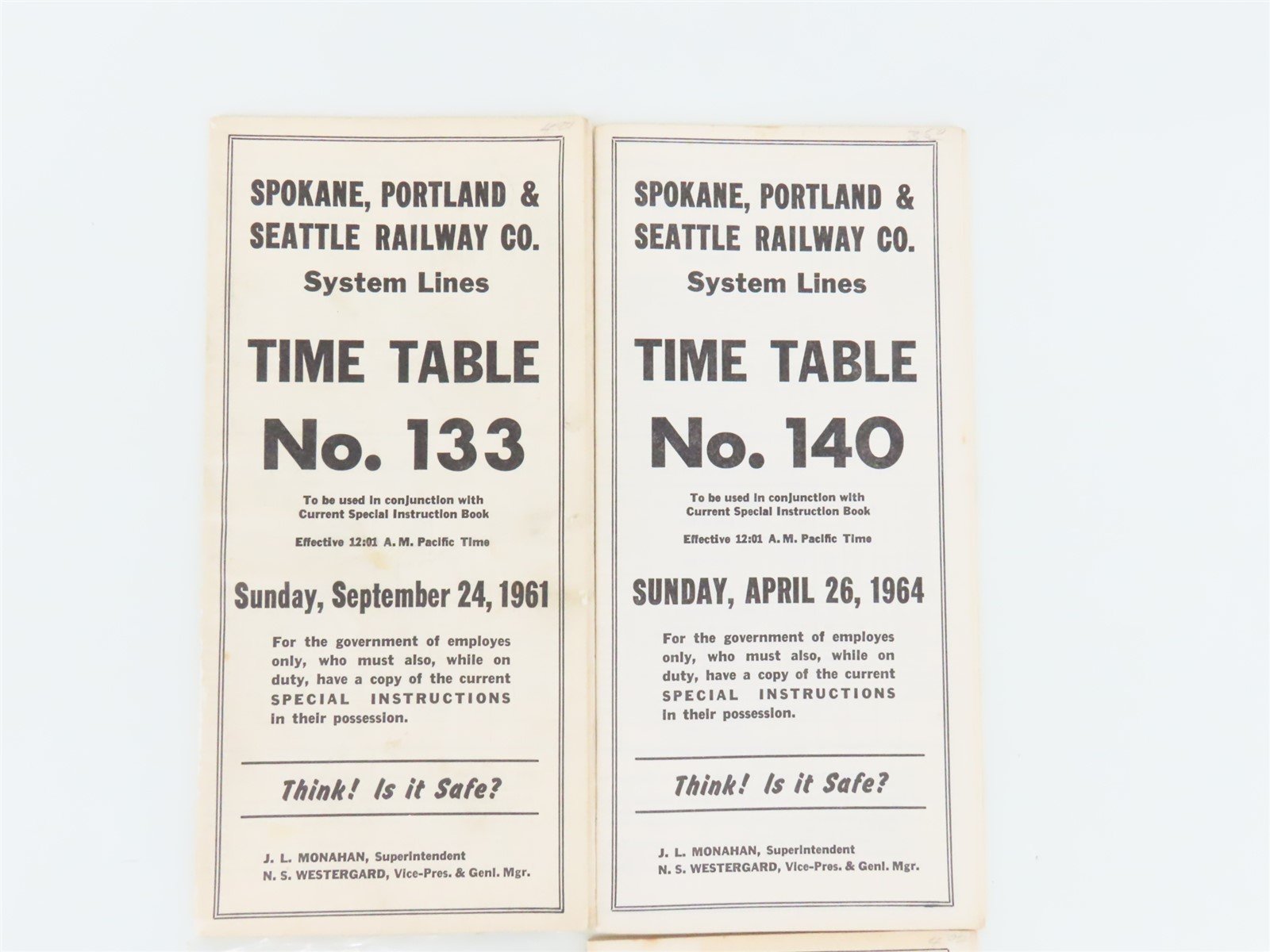 LOT of 9 Vintage SP&S Spokane Portland & Seattle Employee Timetables 1950s-60s