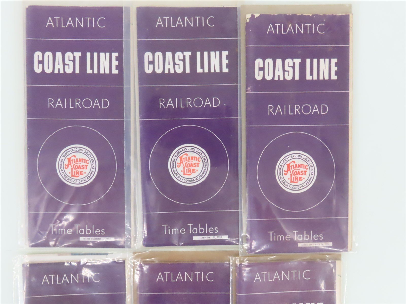 LOT of 12 ACL Atlantic Coast Line Public Timetables 1940s/50s & History Booklet