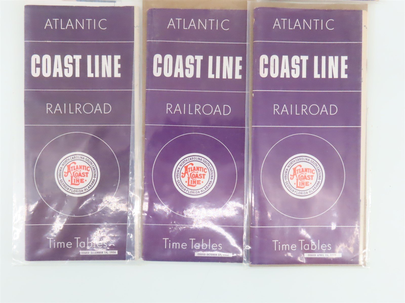 LOT of 12 ACL Atlantic Coast Line Public Timetables 1940s/50s & History Booklet
