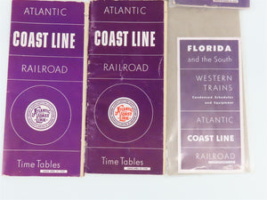LOT of 12 ACL Atlantic Coast Line Public Timetables 1940s/50s & History Booklet