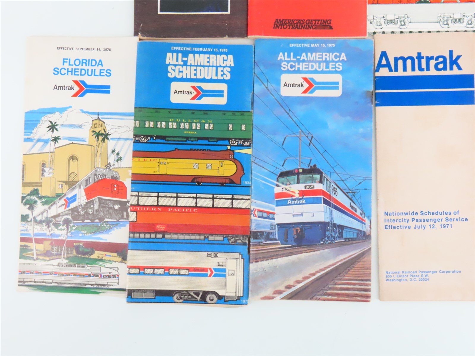 LOT of 19+ AMTK Amtrak Public Timetables, Menu, Car Spotter Book, & More