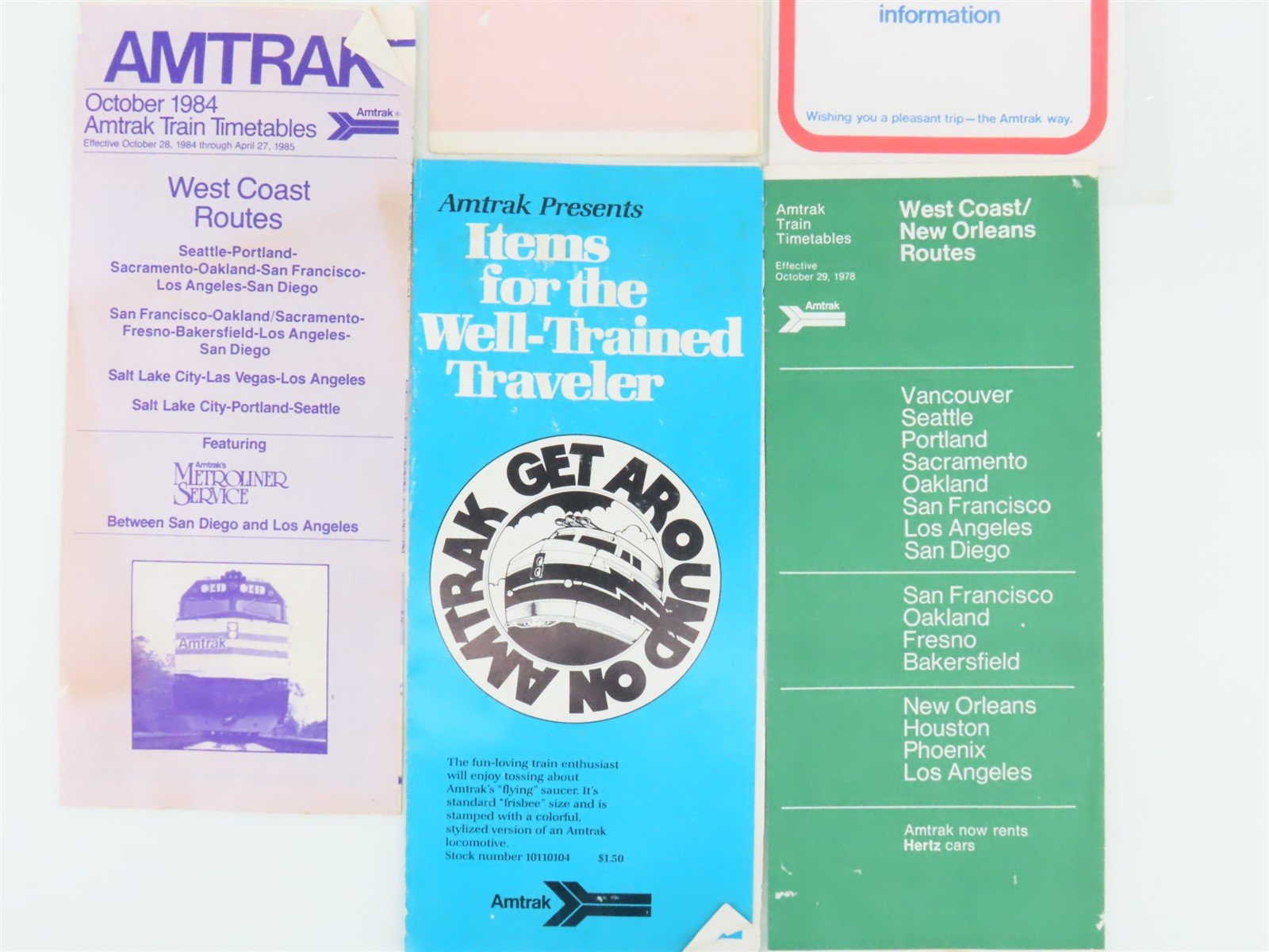 LOT of 19+ AMTK Amtrak Public Timetables, Menu, Car Spotter Book, & More