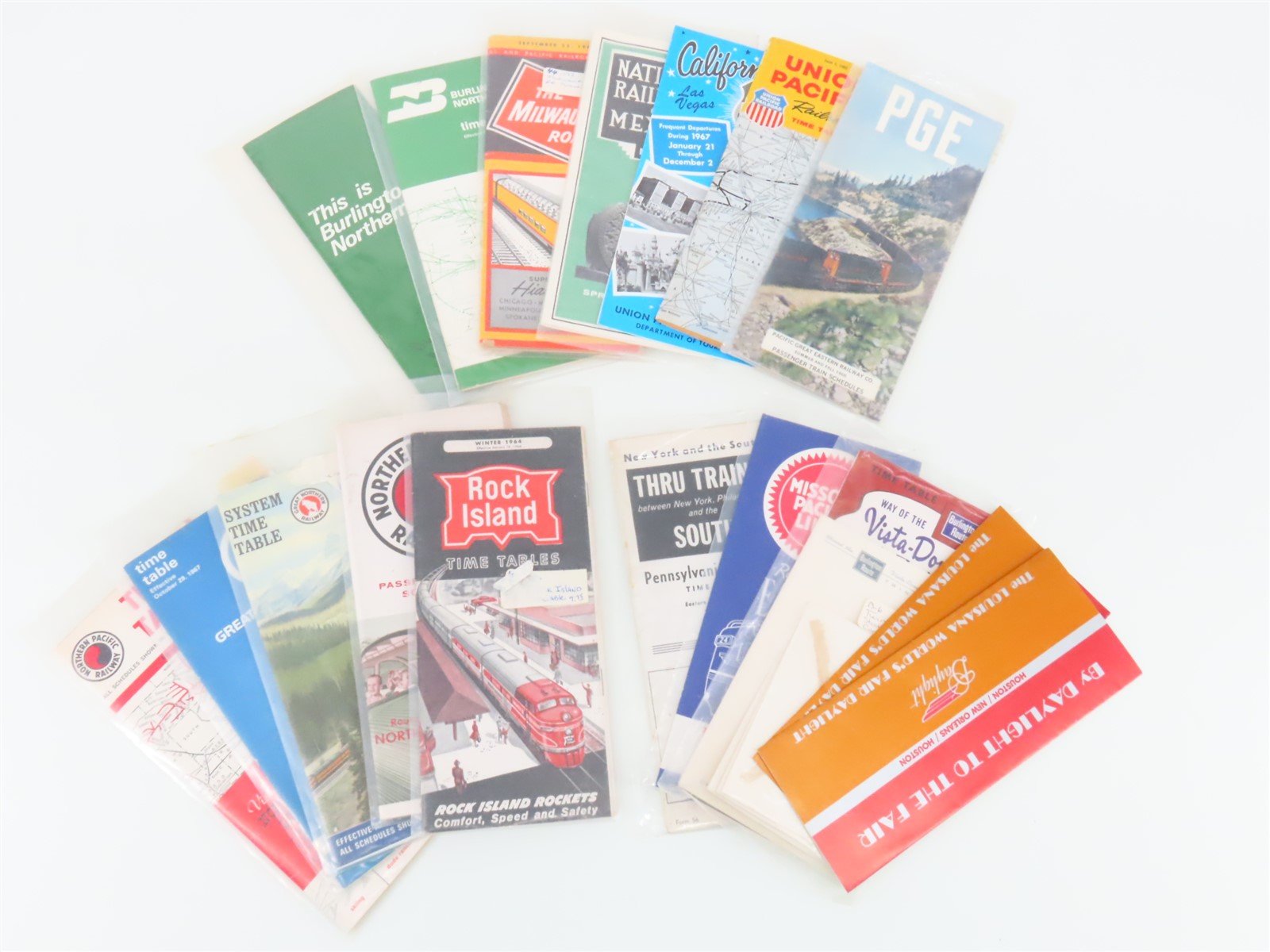 LOT of 12+ Assorted PGE, UP, RI, NP, GN, SP, & Other Public Timetables & More