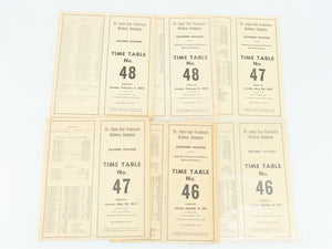 LOT of 6 SLSF Frisco Railway Employee Timetables 1965, 1967, & 1969