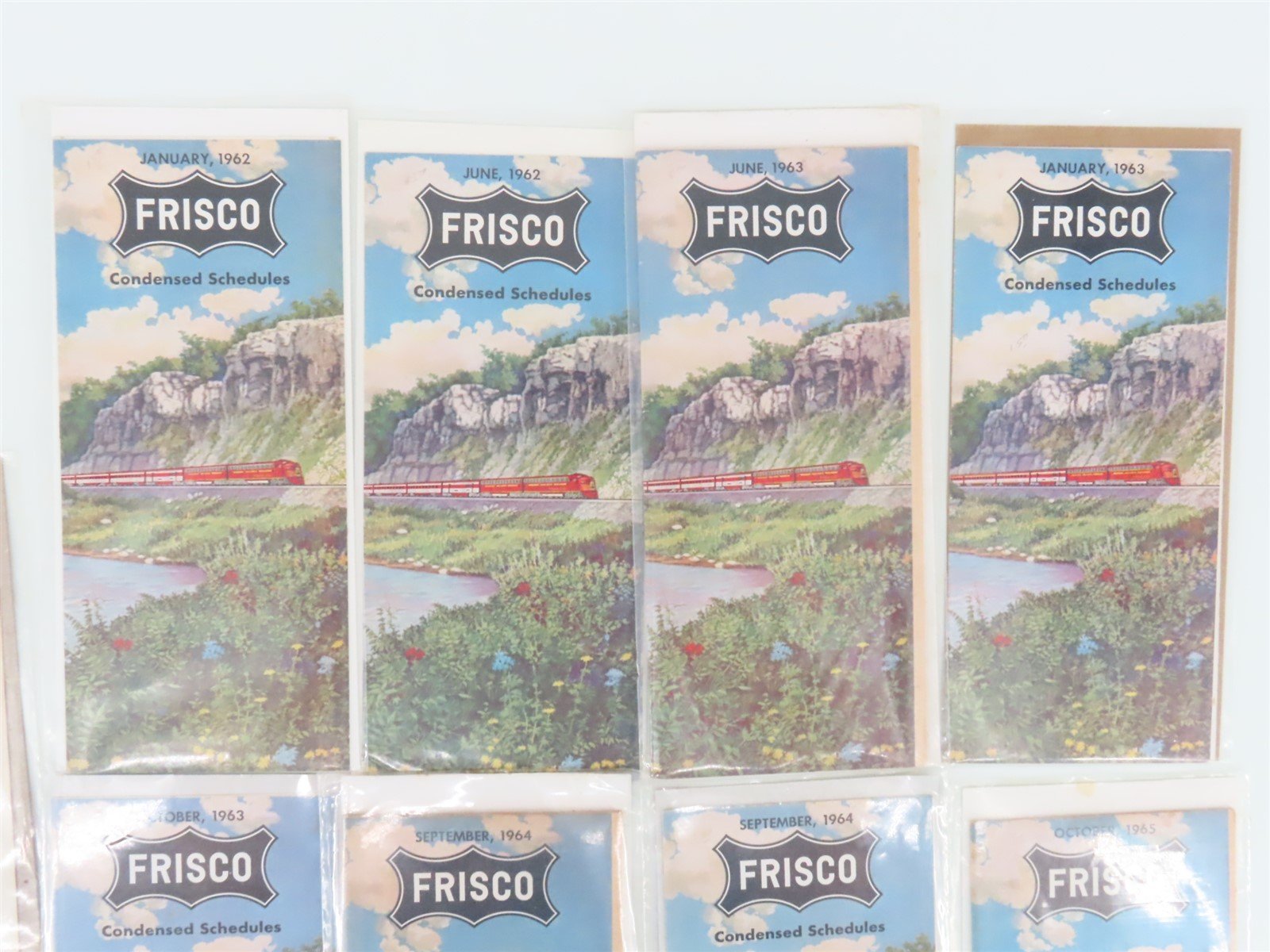 LOT of 17 Vintage SLSF Frisco Railway Public Timetables 1950s/60s
